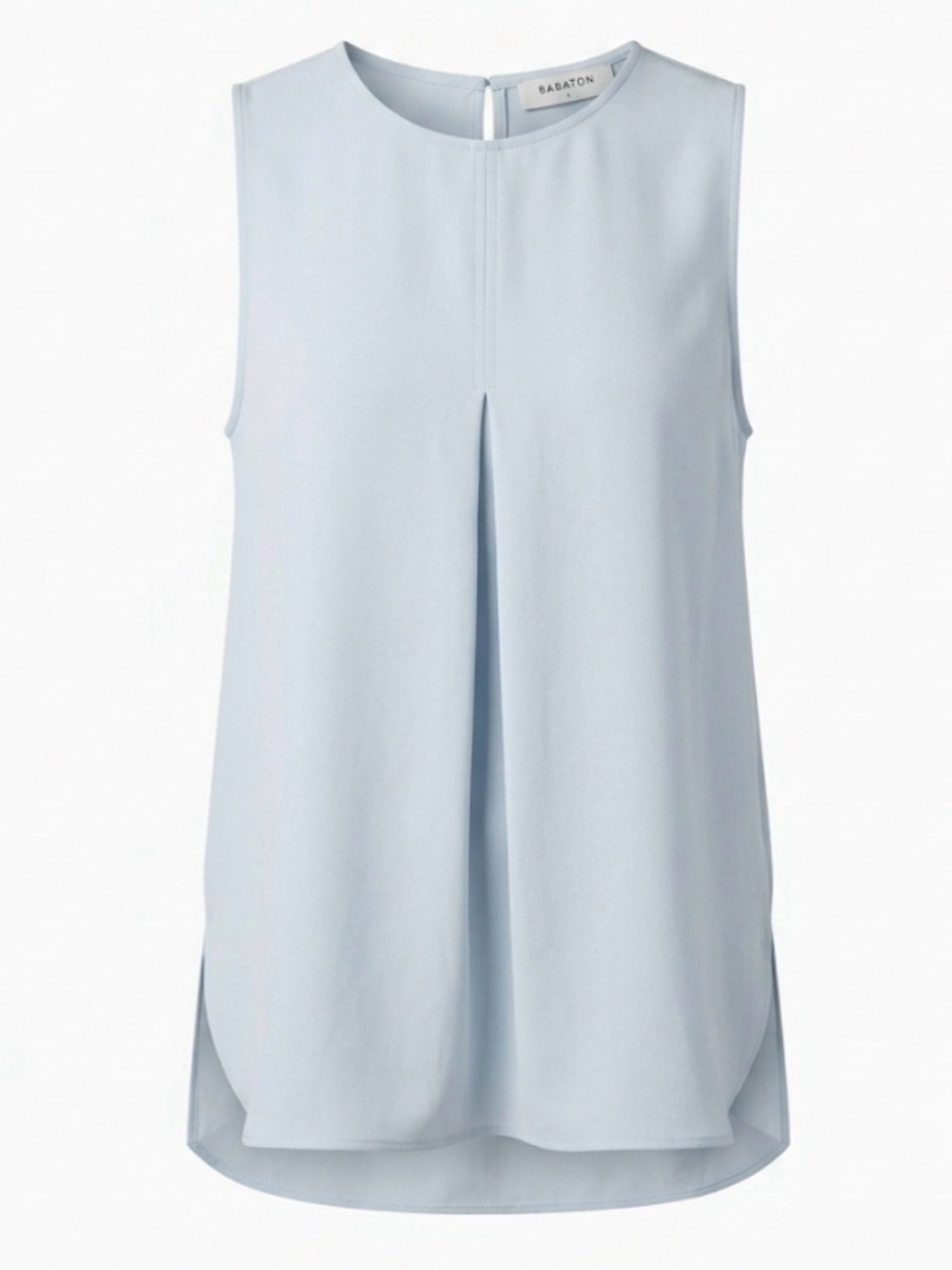 Babaton (Aritzia) Ice Blue Crepe Pleat Blouse Tank Large